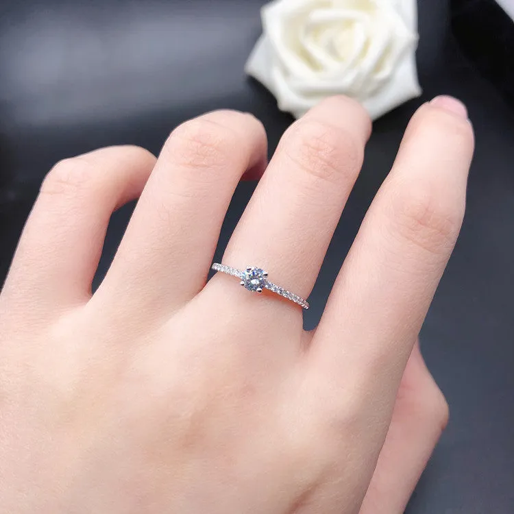 0.3 Carats Half Eternity Moissanite Diamond Ring