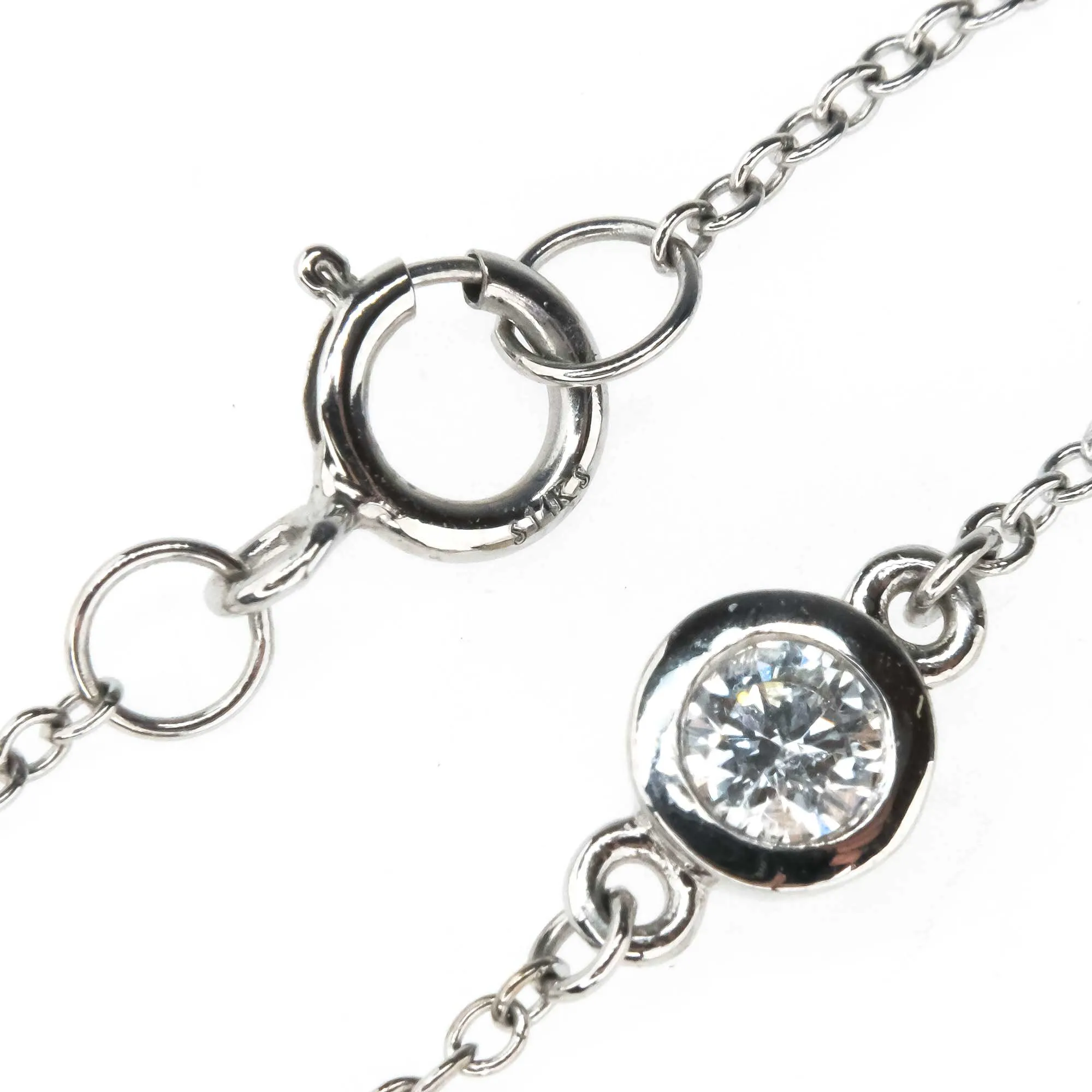 0.33ctw Diamond Bezel Set Stationed 18" Necklace in 14K White Gold