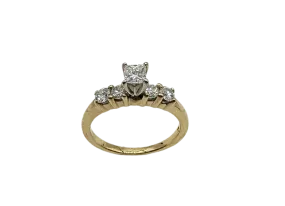 1 CTW 5-Stone Diamond Ring in 14k Yellow Gold