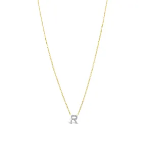 10K Gold Diamond Initial Necklace