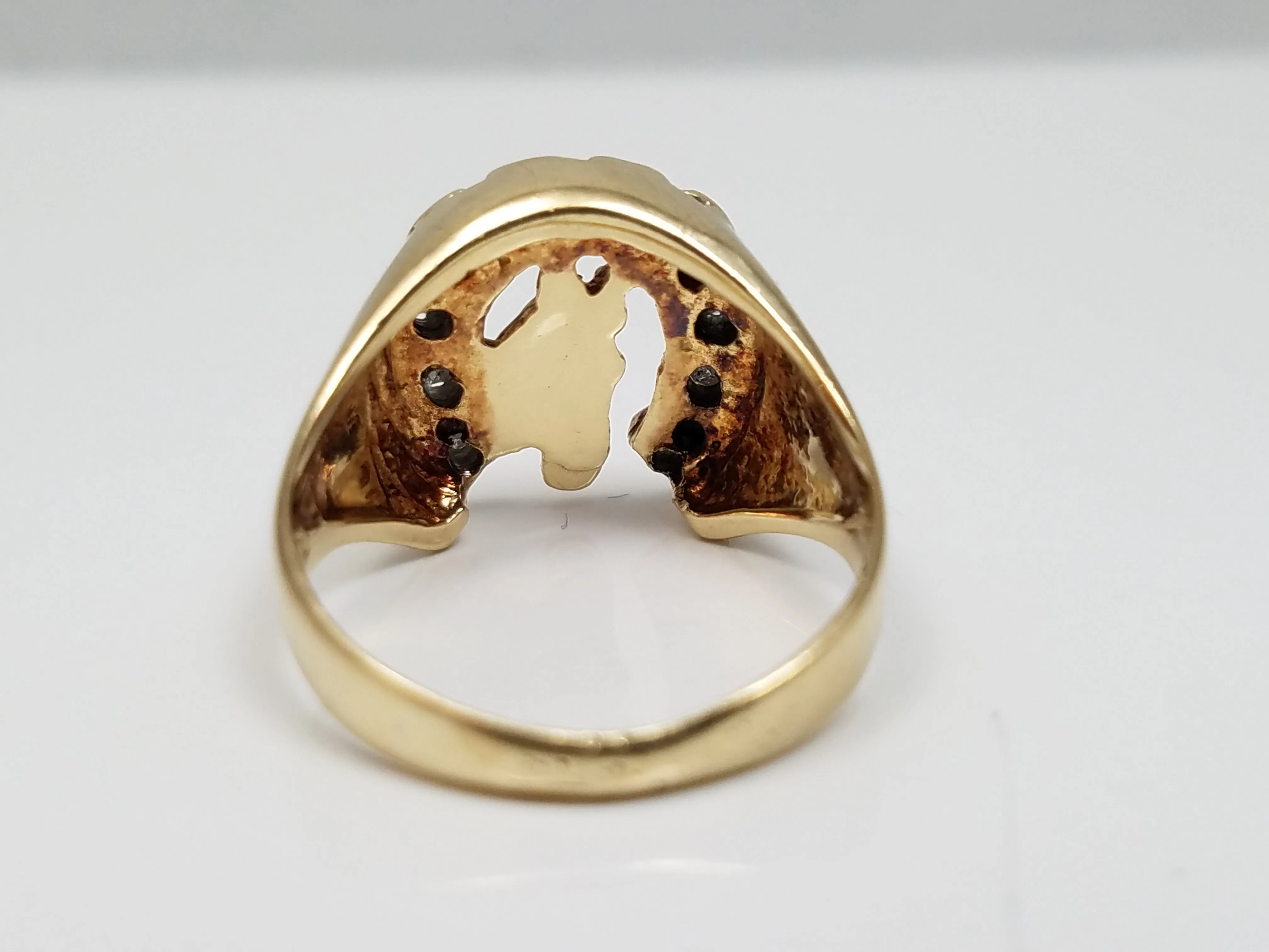 10k Yellow Gold Diamond Horseshoe Ring