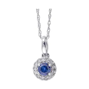 10KT White Gold Gemstone Pendant Necklace