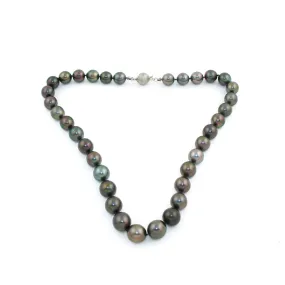 10mm Natural Tahitian Black Pearl Necklace