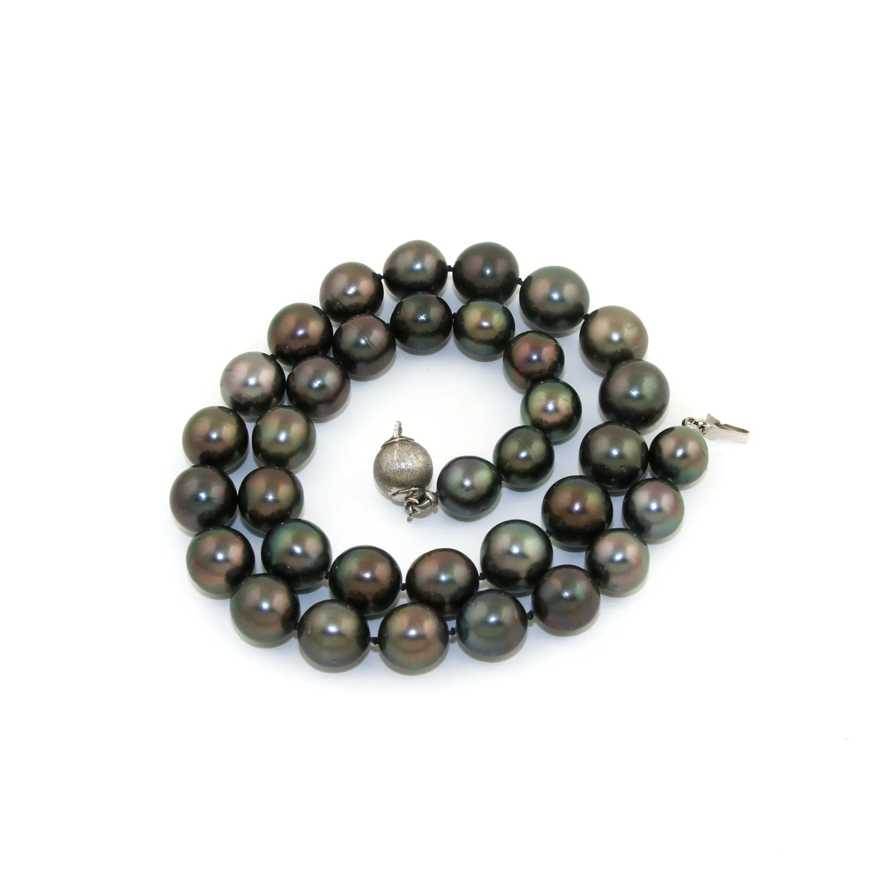 10mm Natural Tahitian Black Pearl Necklace