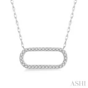 1/10 ctw Round Cut Diamond Paper Clip Necklace in 14K White Gold