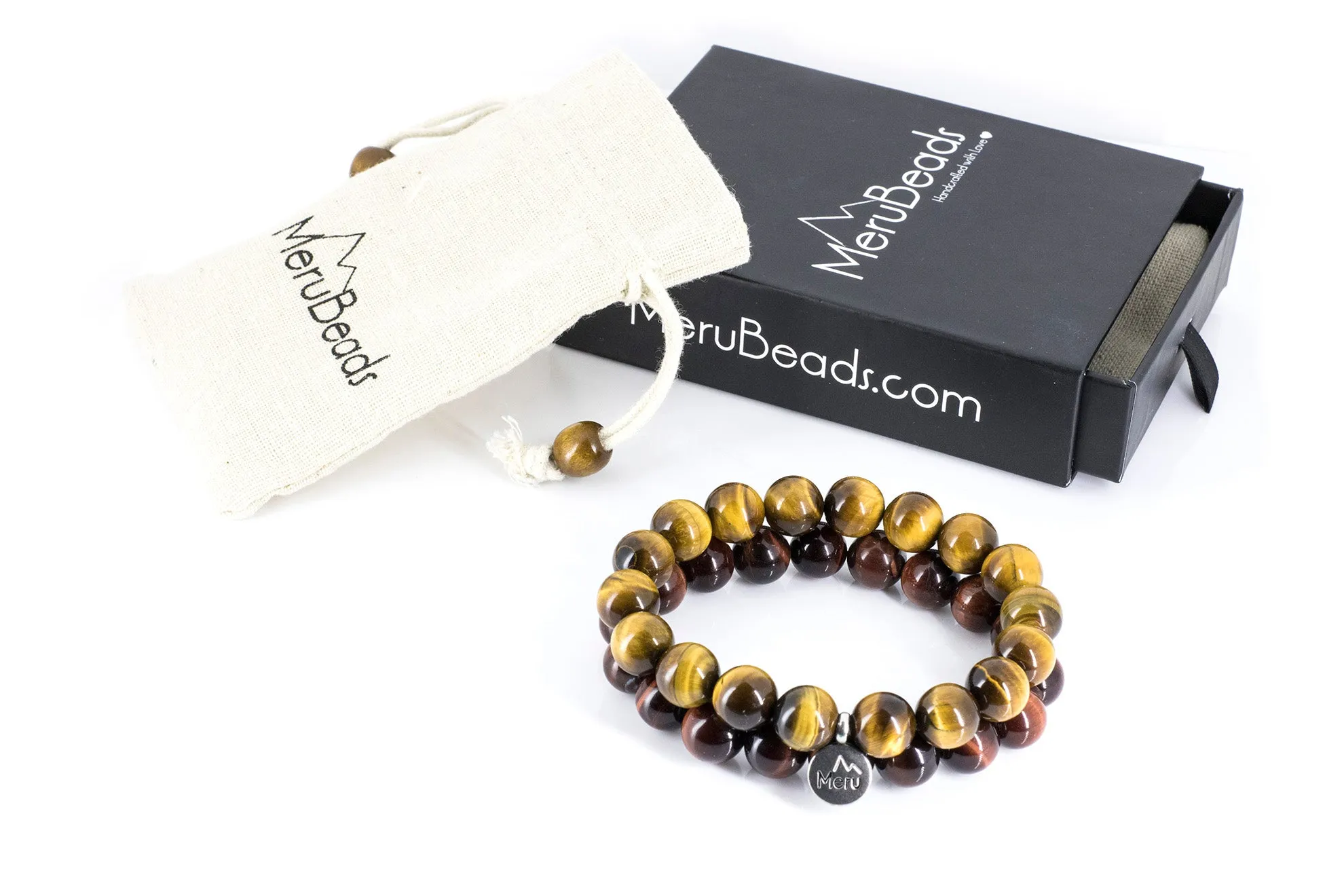 12mm Tiger's Eye Double Bracelet for Men