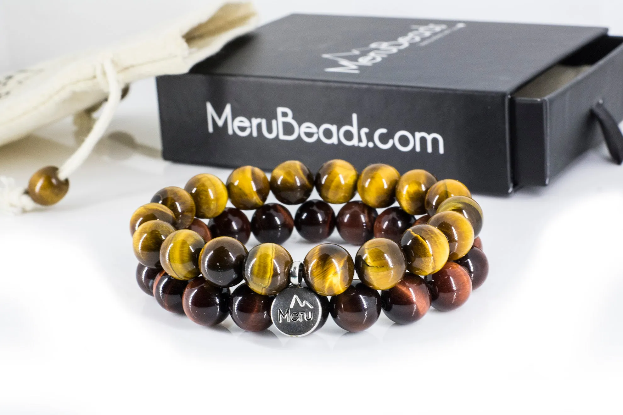 12mm Tiger's Eye Double Bracelet for Men