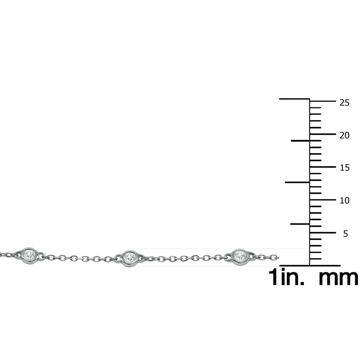 1/4 Carat Tw Bezel Set Genuine Diamond Station Bracelet In 14K