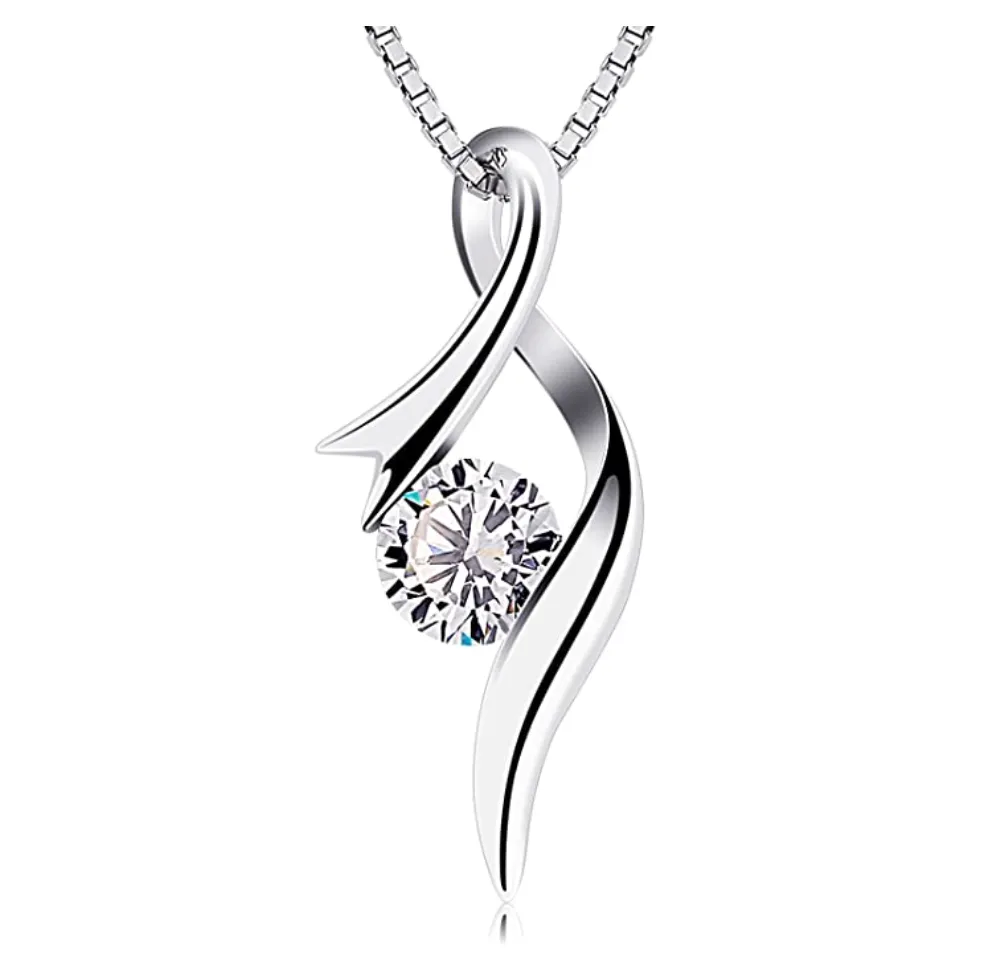 1/4 ct. Twist Necklace Simulated Diamond Stud Necklace Valentines Anniversary Gift Mothers Day Stud Chain 20in.