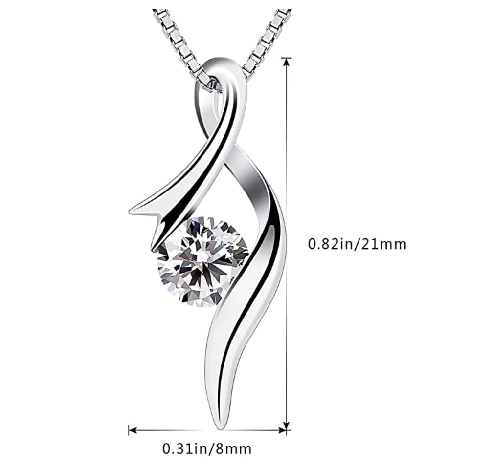 1/4 ct. Twist Necklace Simulated Diamond Stud Necklace Valentines Anniversary Gift Mothers Day Stud Chain 20in.