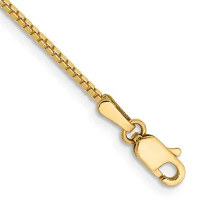 14k 1.1mm Box Chain Anklet