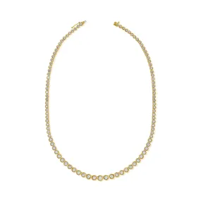 14k Gold & Diamond Bezel Tennis Necklace - 1.61ct