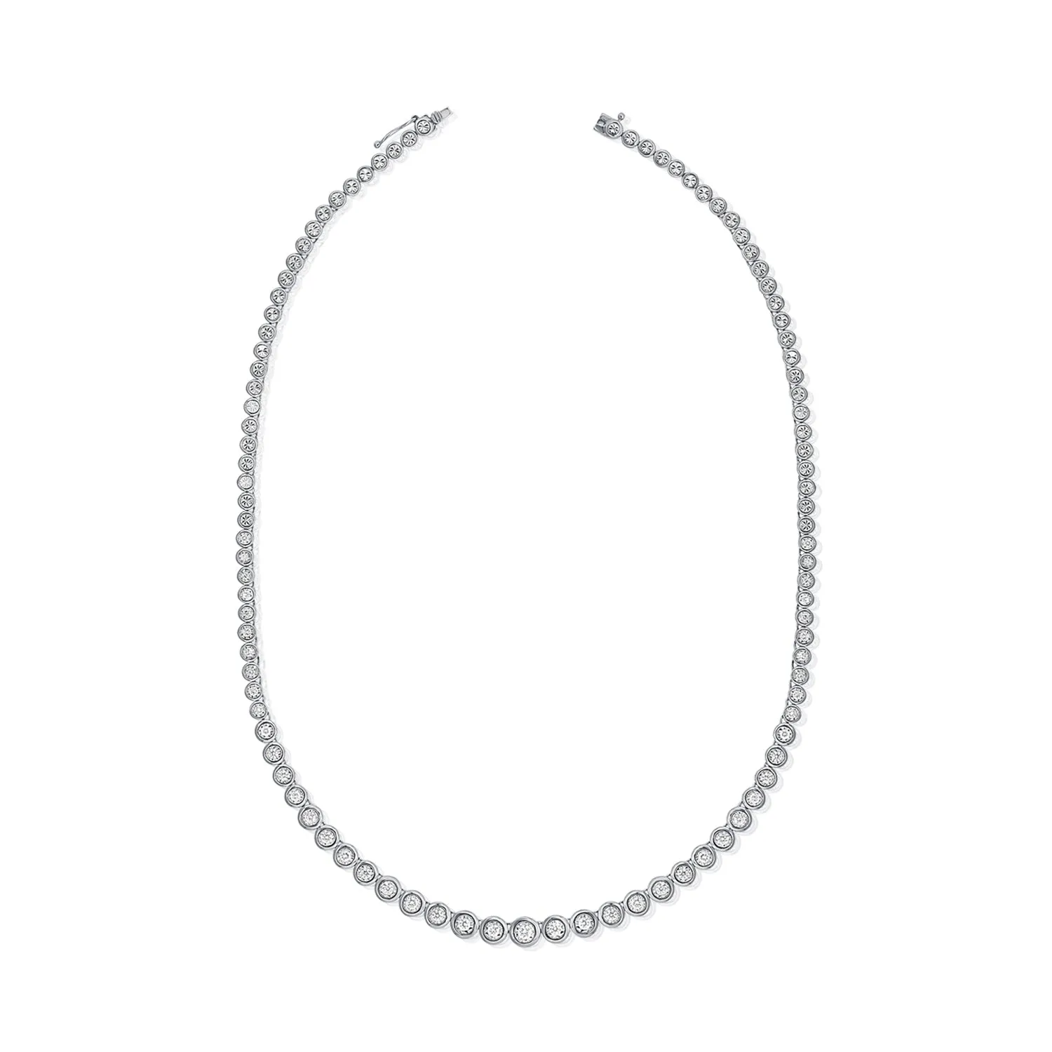 14k Gold & Diamond Bezel Tennis Necklace - 1.61ct