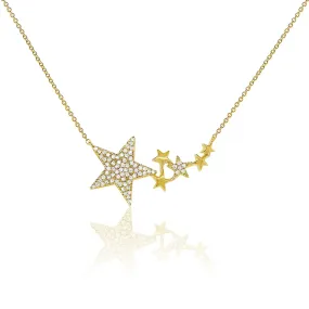 14k Gold & Diamond Star Necklace - 0.25ct