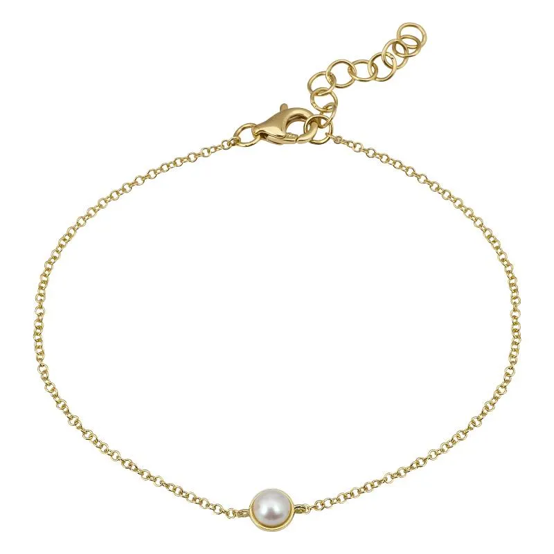 14K Gold Bezel Birthstone Bracelet