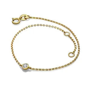 14K Gold Bezel Birthstone Bracelet