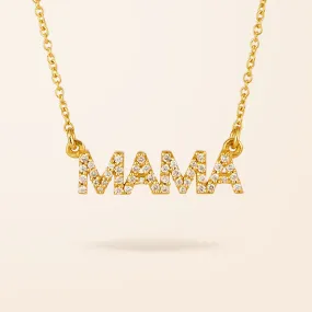 14K Gold Diamond Mama Necklace