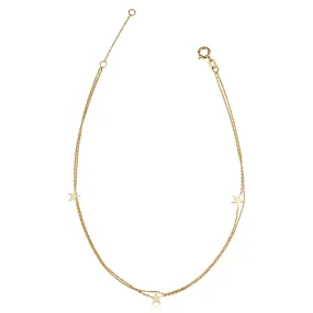 14k Gold Star Station Anklet