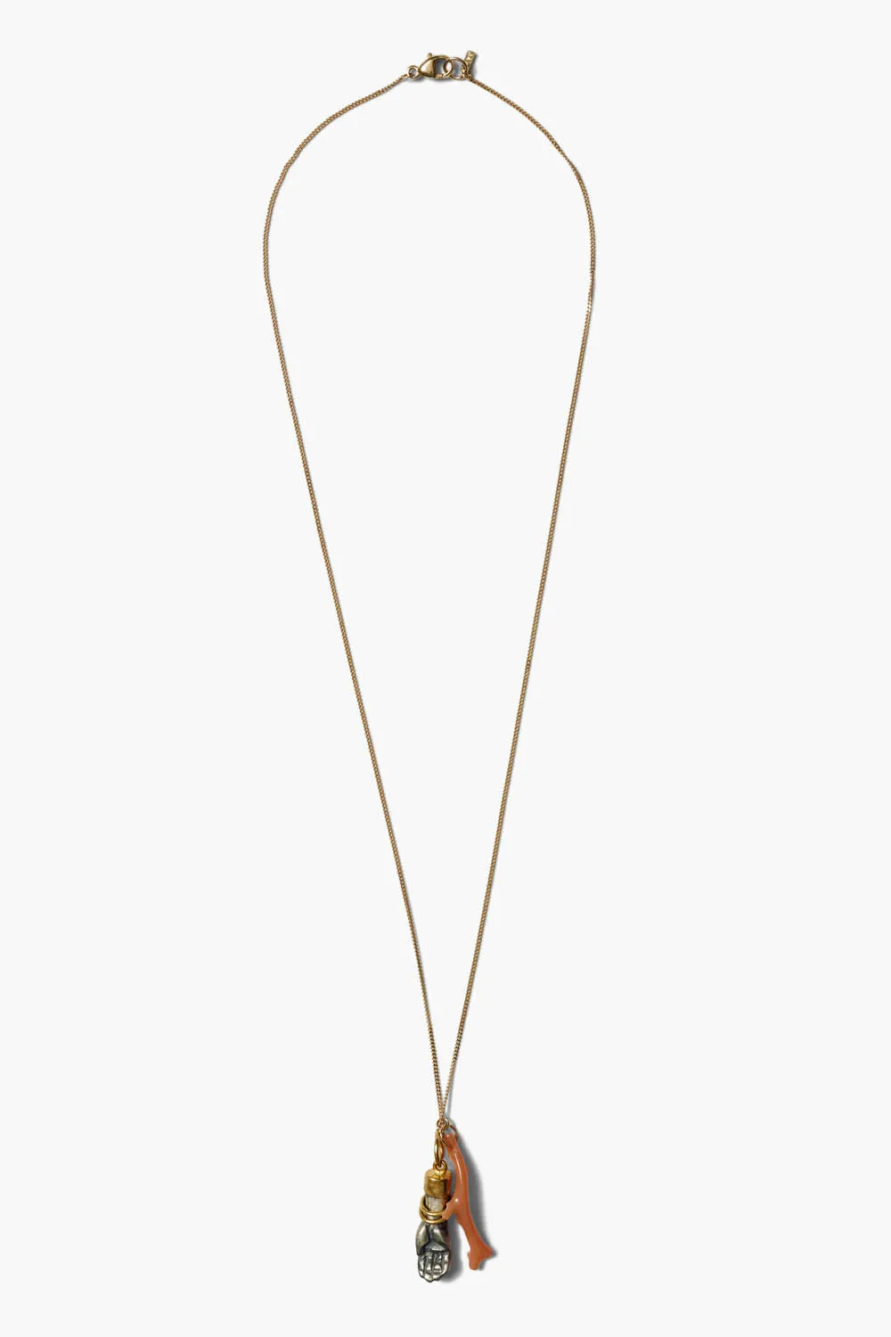 14k Mano Figa Necklace Salmon