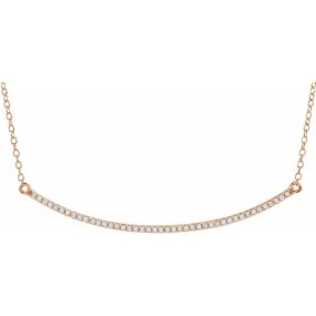 14K Rose 1/6 CTW Natural Diamond Bar 16-18" Necklace