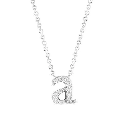 14k Rose Gold Mini Diamond Initial Pendant