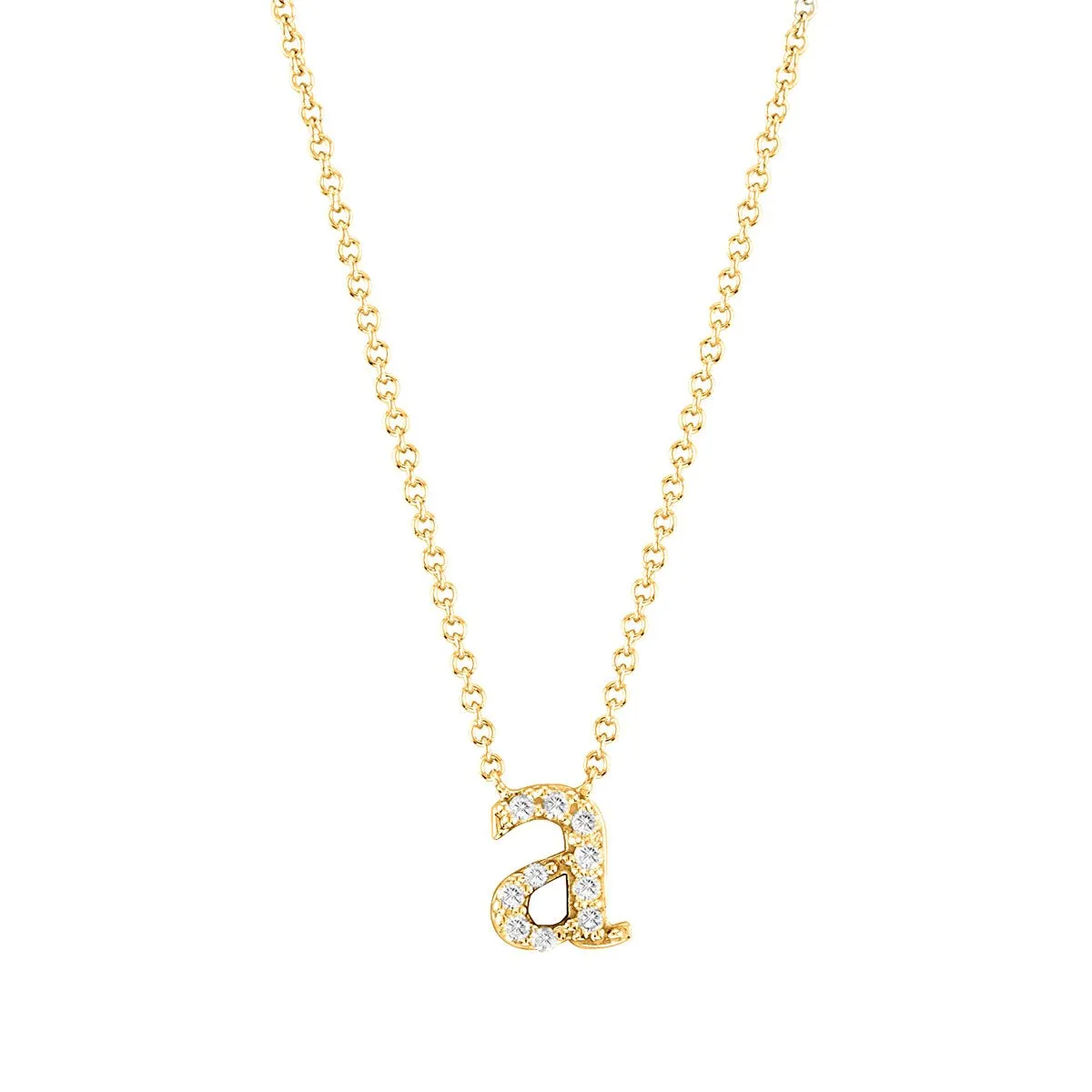 14k Rose Gold Mini Diamond Initial Pendant