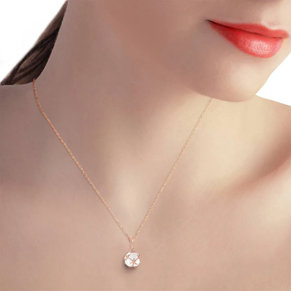 14K Solid Rose Gold Necklace w/ Natural Opals