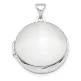 14k White Gold 3-D Domed 20 MM Round Locket