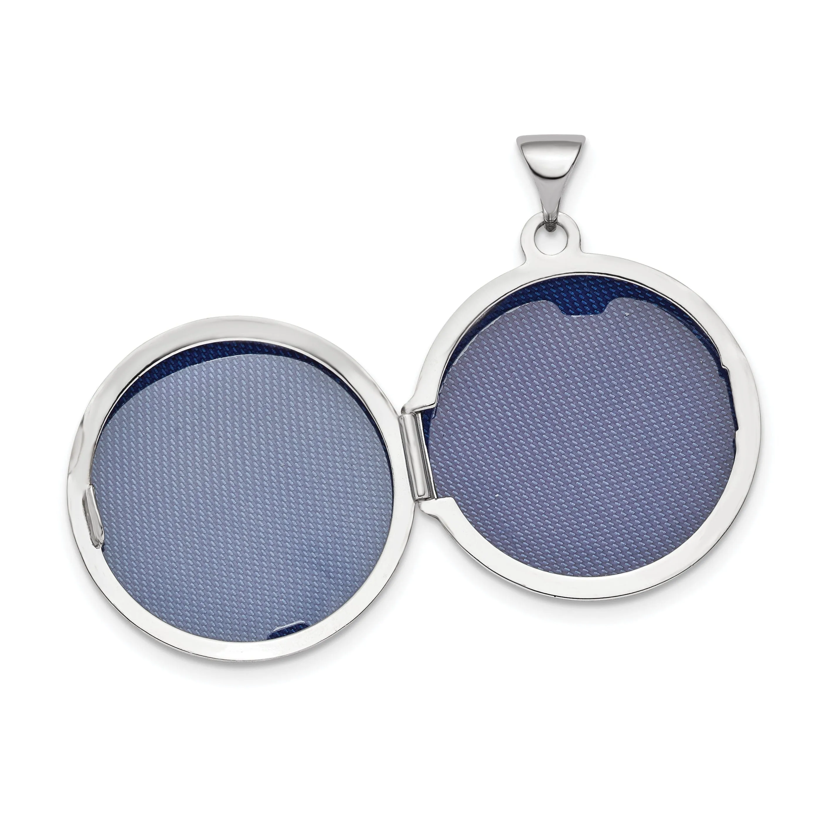 14k White Gold 3-D Domed 20 MM Round Locket