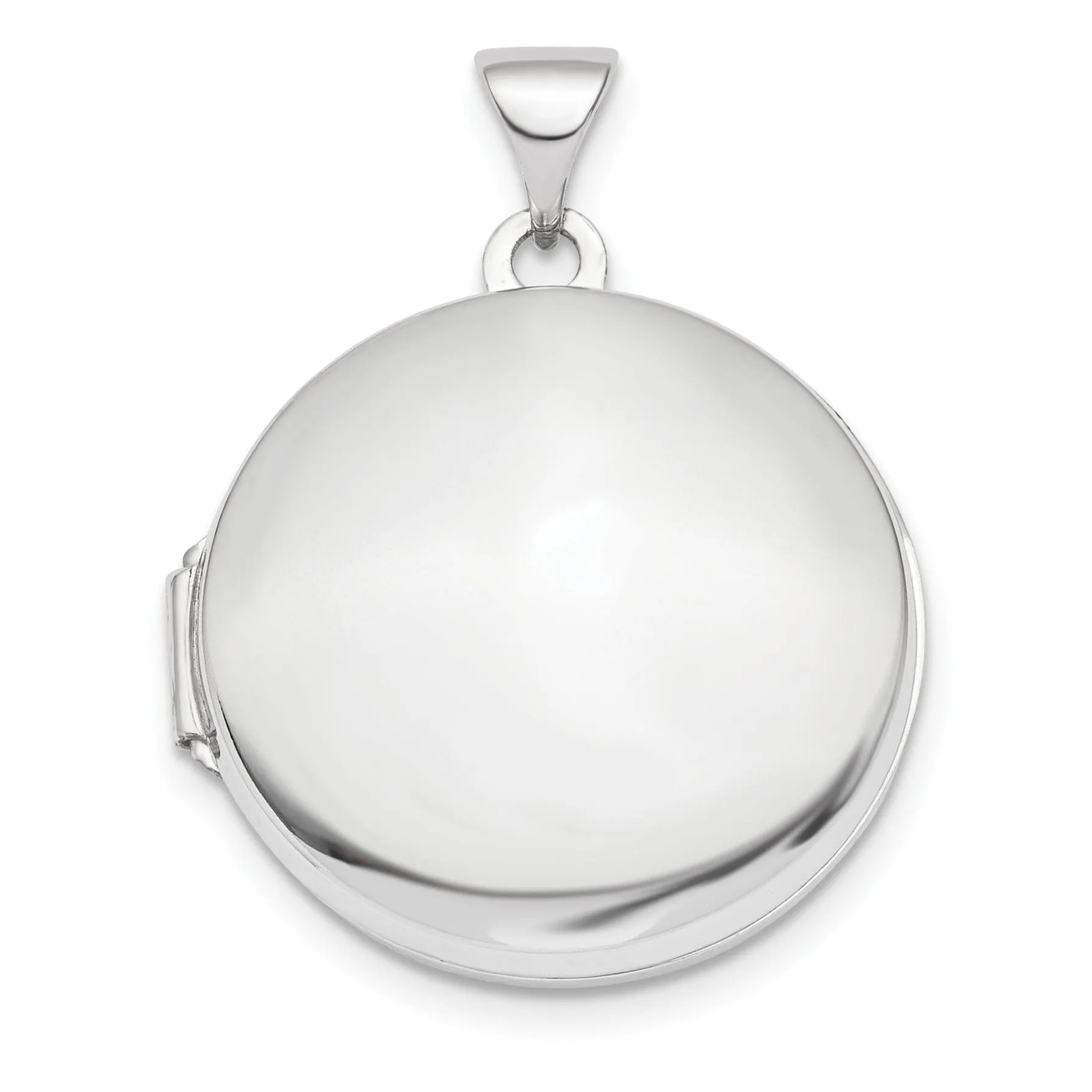 14k White Gold 3-D Domed 20 MM Round Locket