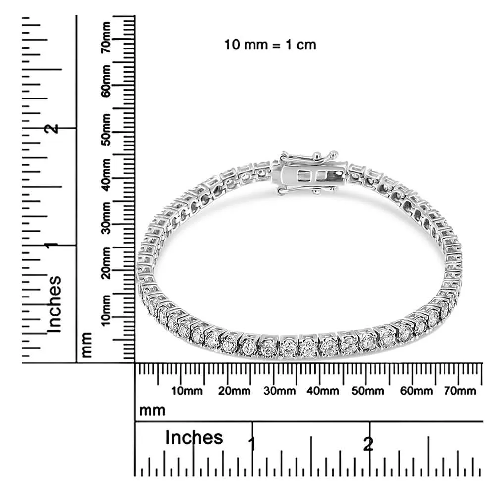 14K White Gold 3.0 Cttw Round-Cut Lab Grown Diamond Miracle Bracelet