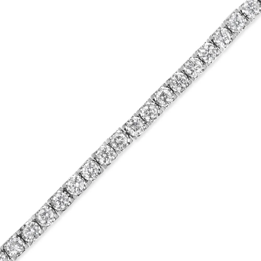 14K White Gold 3.0 Cttw Round-Cut Lab Grown Diamond Miracle Bracelet