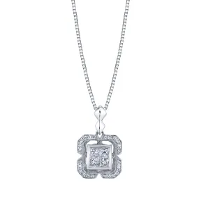 14K White Gold Diamond Necklace