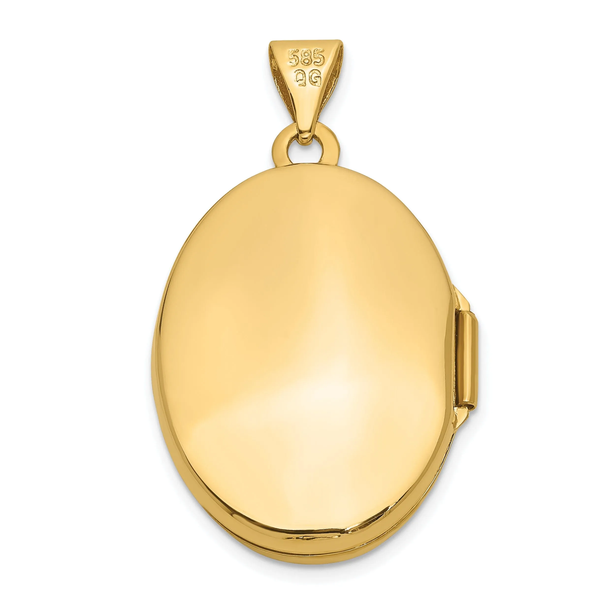 14k Yellow Gold Hand Engraved Oval Locket Pendant