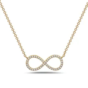 14K Yellow Gold Infinity Symbol Diamond Necklace