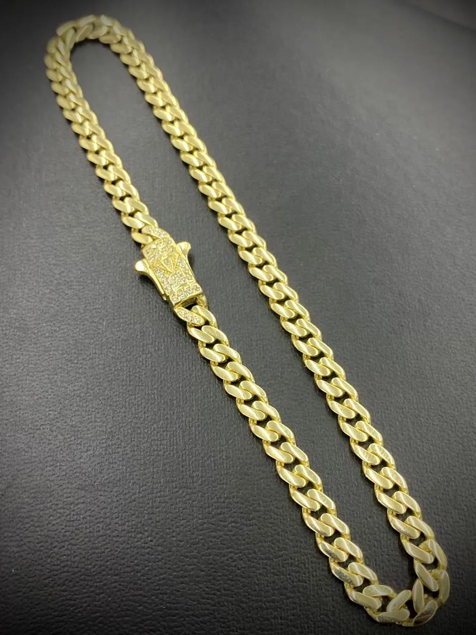 14K Yellow Gold Monaco Anklet Bracelet Womens Box Clasp 10" 5mm CZ Foot Bracelet