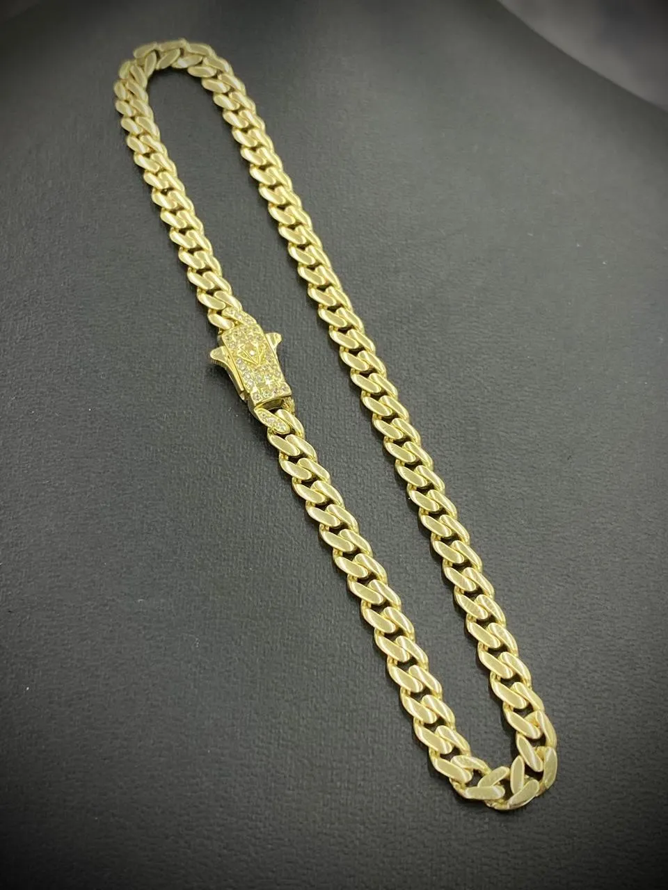 14K Yellow Gold Monaco Anklet Bracelet Womens Box Clasp 10" 5mm CZ Foot Bracelet