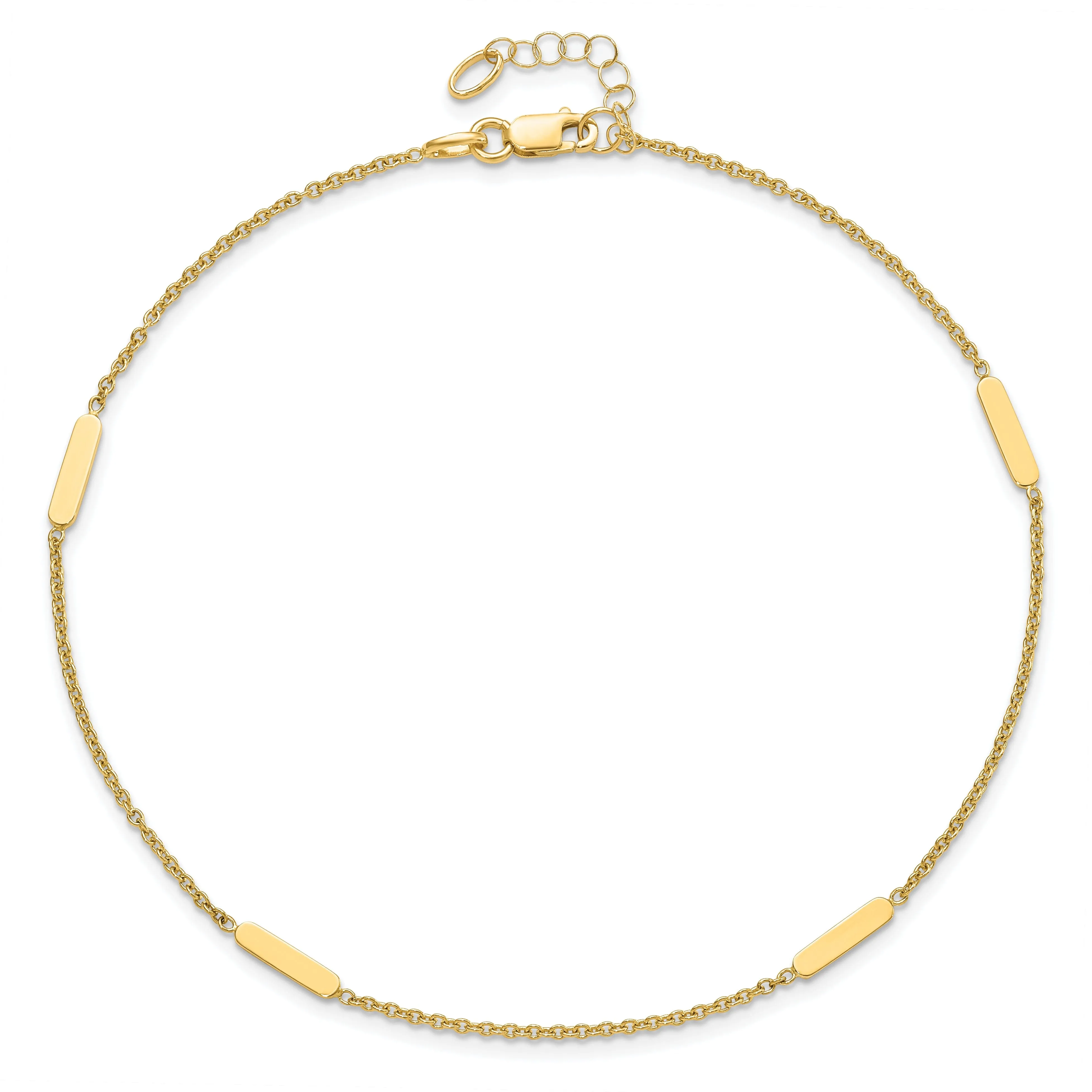 14k Yellow Gold Polished Anklet