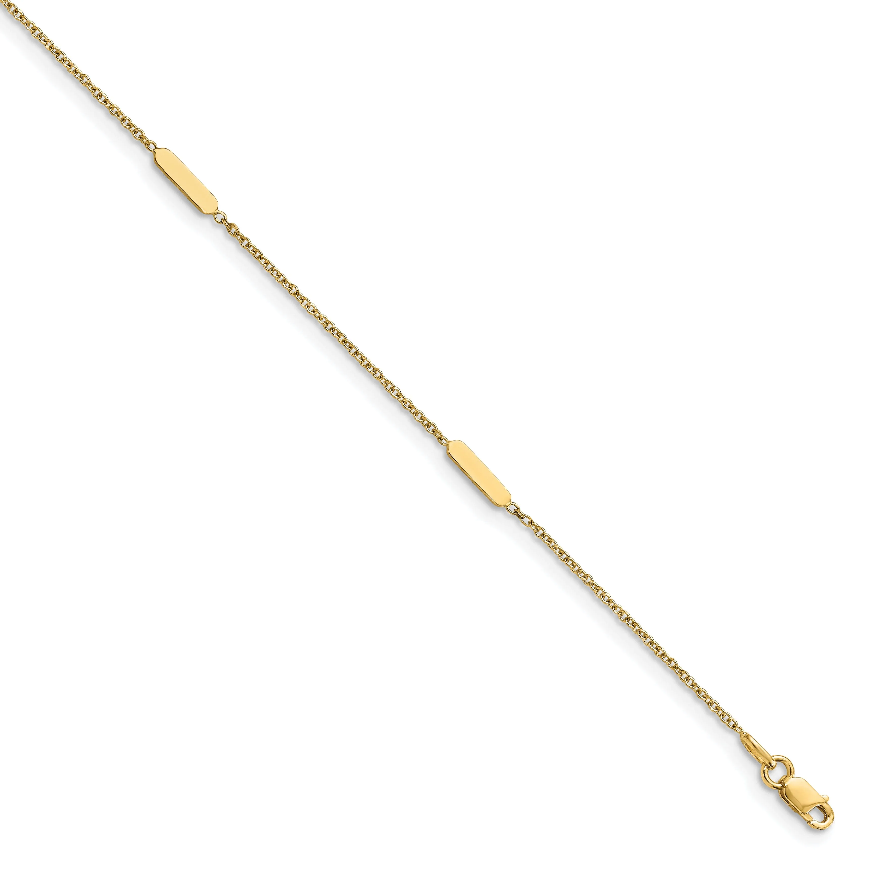 14k Yellow Gold Polished Anklet