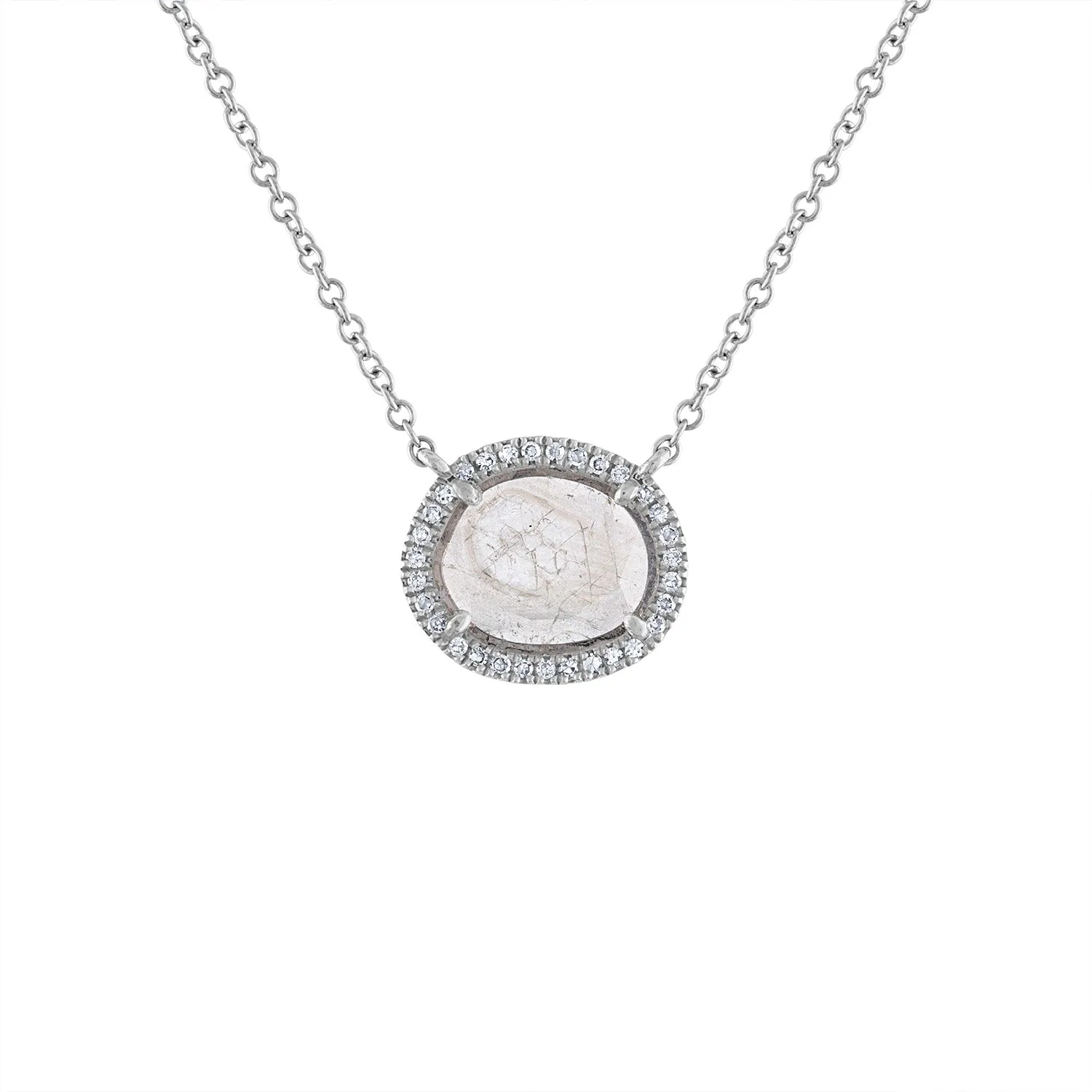 14KT GOLD SINGLE DIAMOND SLICE NECKLACE