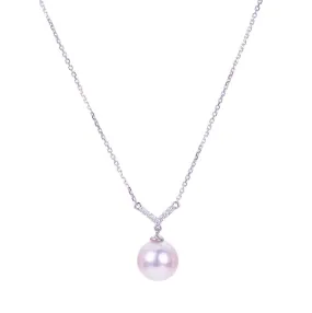 14KW Akoya Pearl & Diamond Necklace w/ 16"-18"