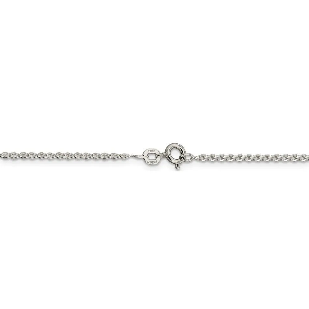 1.5mm Sterling Silver Solid Open Curb Chain Anklet