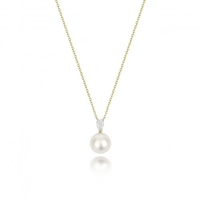 18ct Gold Diamond & Akoya Pearl Necklace NDQ205