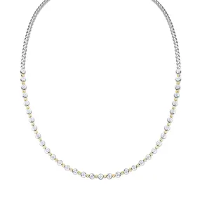 18ct White And Yellow Gold 2.00ct Round Brilliant Cut Diamond Necklace