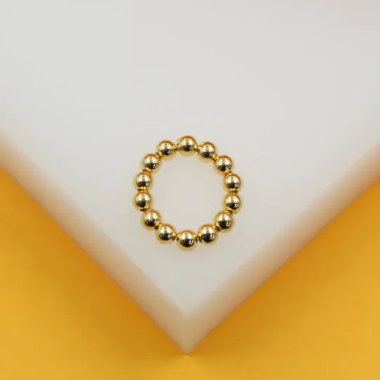 18K Gold Filled Beaded Ring