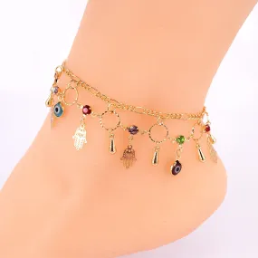 18K Gold-Filled Charm Anklet For Women