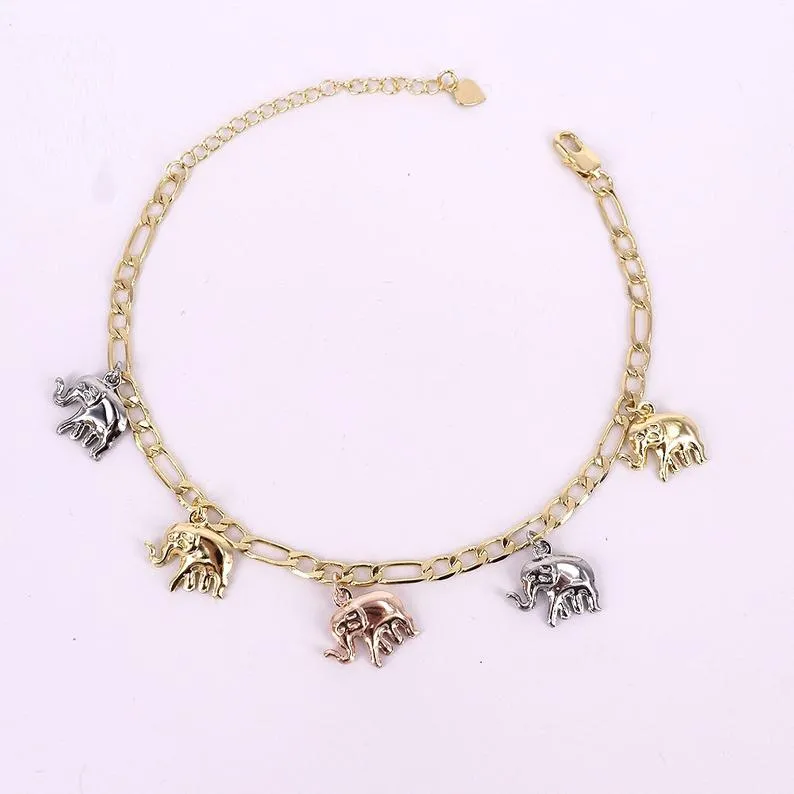 18k Gold-Filled Elephant Charm Anklet