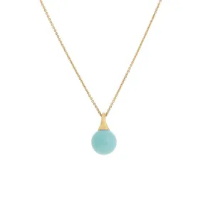 18K Yellow Gold and Turquoise Pendant