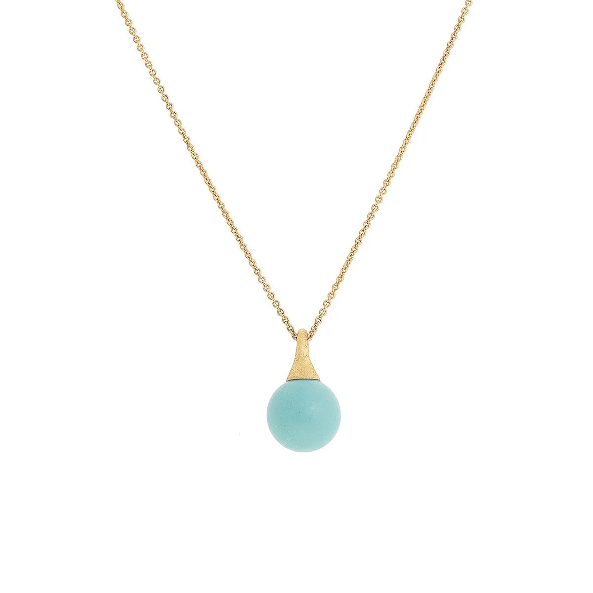 18K Yellow Gold and Turquoise Pendant