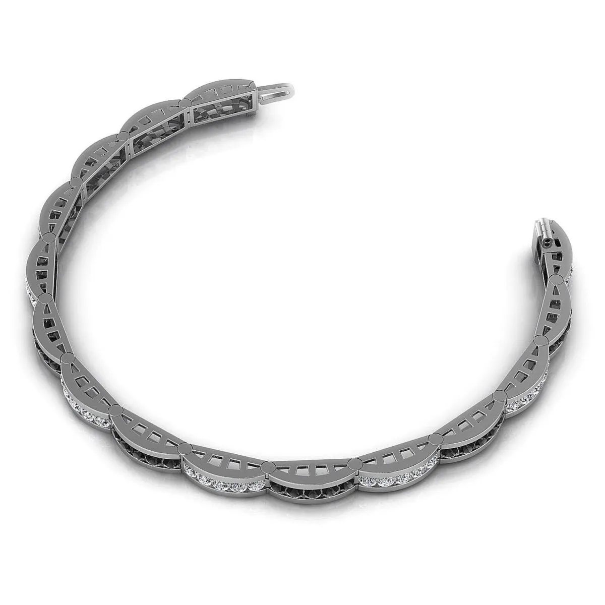 2.00-2.00 CT Round Cut Black Diamonds & Diamonds - Diamond Bracelet